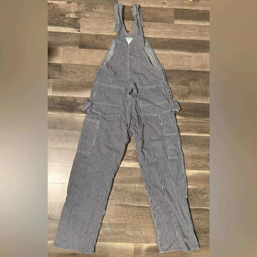 🚂Adult Vintage Oshkosh B'Gosh Railroad Pinstripe Denim Overalls🚂 - Picture 2 of 12